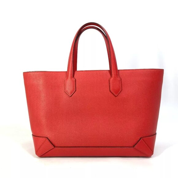 HERMES maxi box cover 30 Hand Bag Tote Bag Evercolor / Epsom Red - Picture 8 of 13